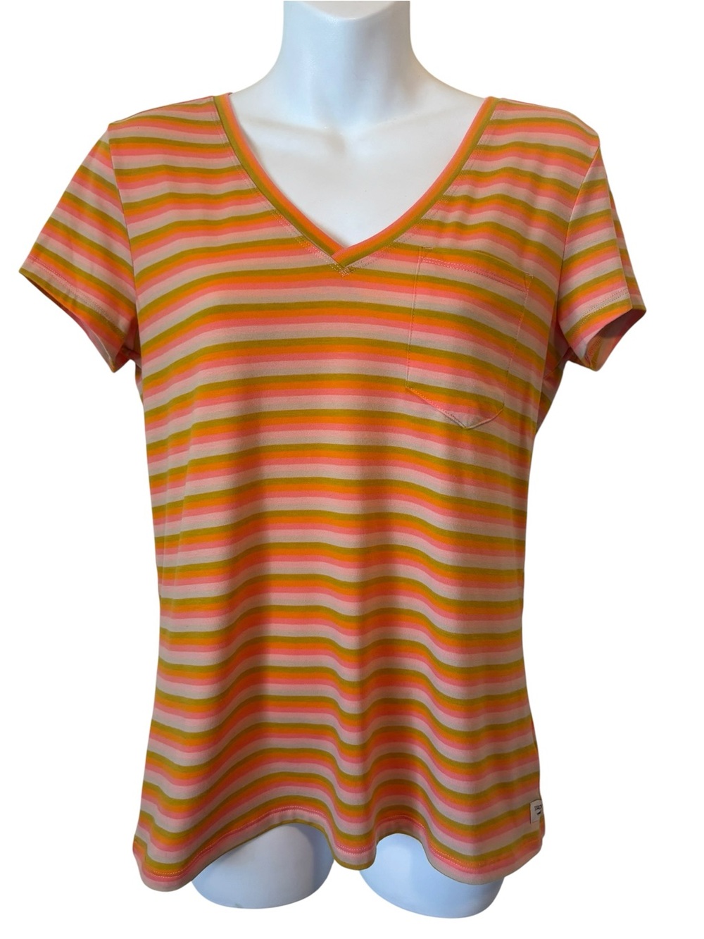 Toad&Co Swiftly Pocket V-neck Tee with stripes size S